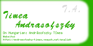 timea andrasofszky business card