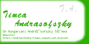 timea andrasofszky business card